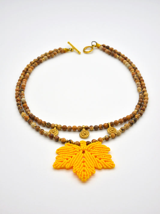 שרשרת 'אלה' עלה צהוב