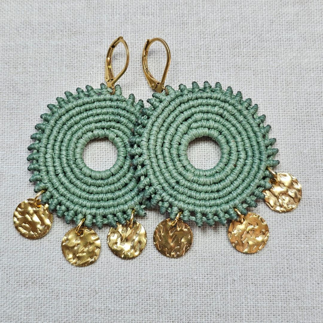 עגילי 'סהרה' ירוק מרווה