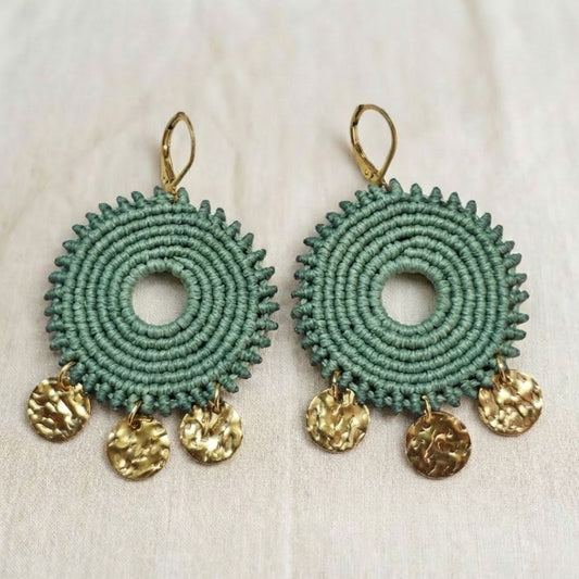 עגילי 'סהרה' ירוק מרווה