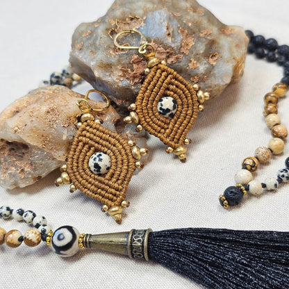 עגילי 'הופי' חום וג'ספר דלמטי