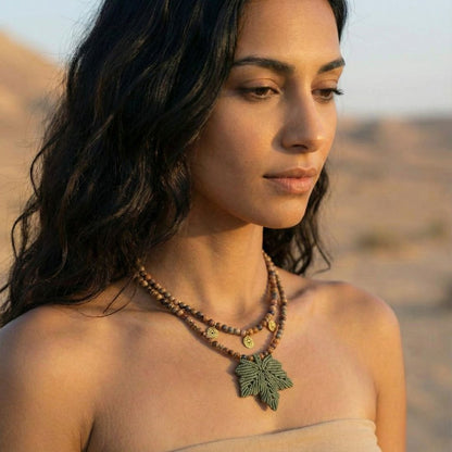 שרשרת 'אלה' ירוק מרווה