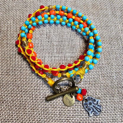 צמיד 'ברזיל' - צבעוני ותליון חמסה