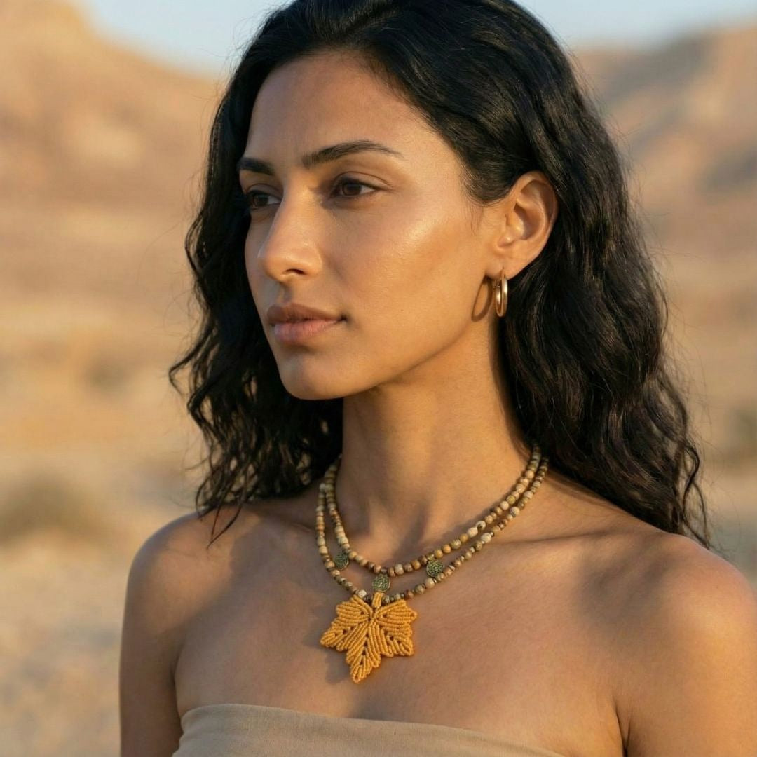 שרשרת 'אלה' עלה צהוב