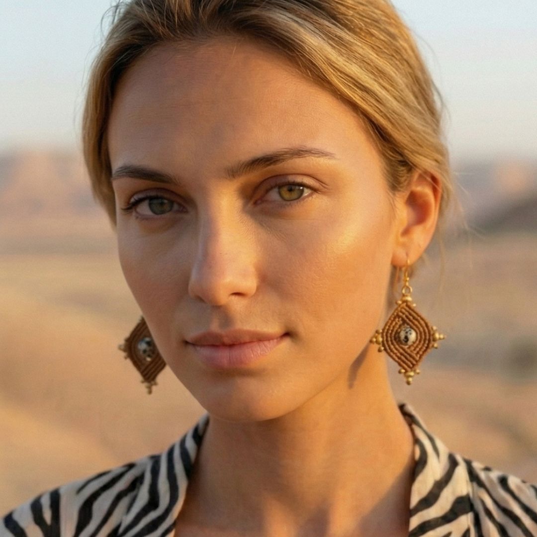 עגילי 'הופי' חום וג'ספר דלמטי