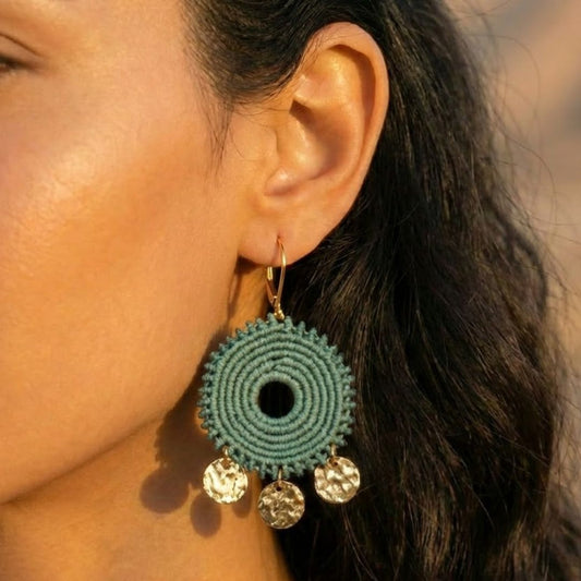 עגילי 'סהרה' ירוק מרווה