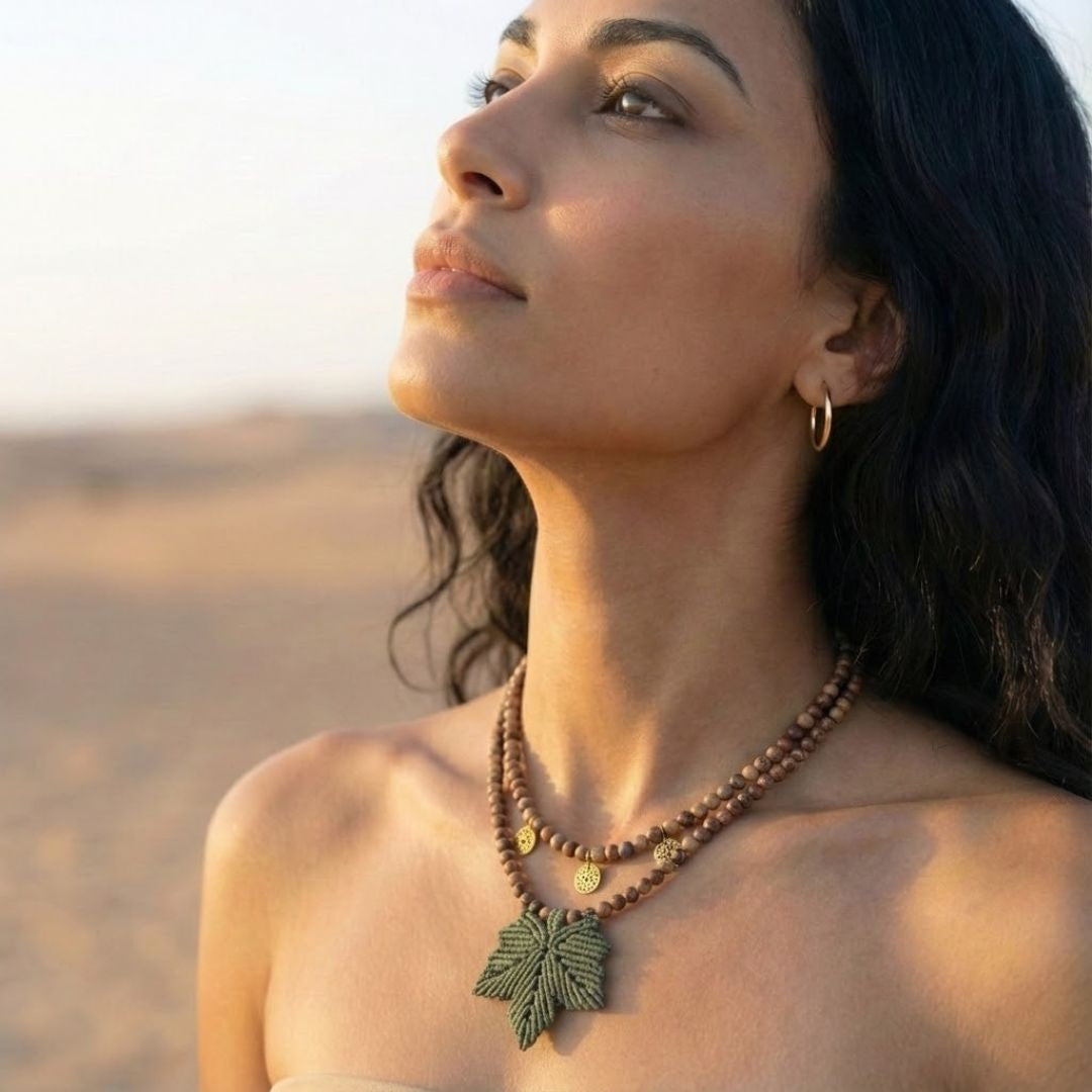 שרשרת 'אלה' ירוק מרווה