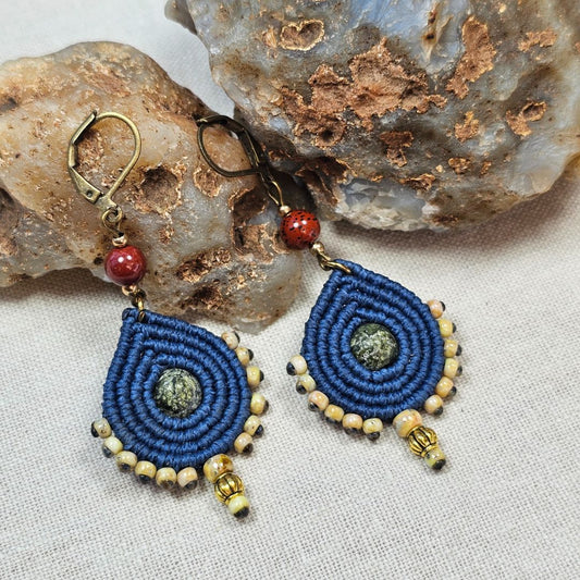 עגילי 'טיפה' כחול ים