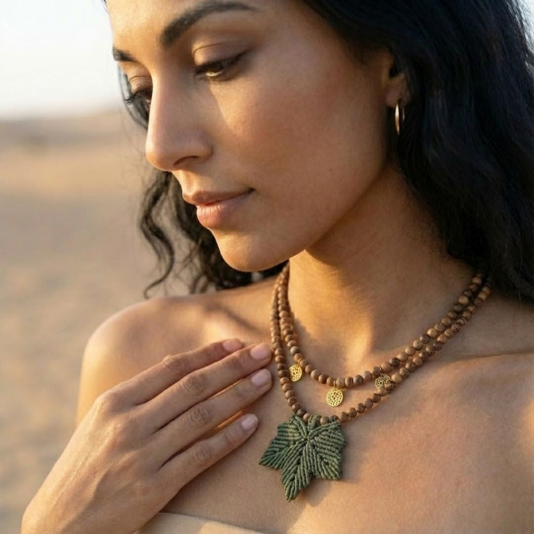 שרשרת 'אלה' ירוק מרווה