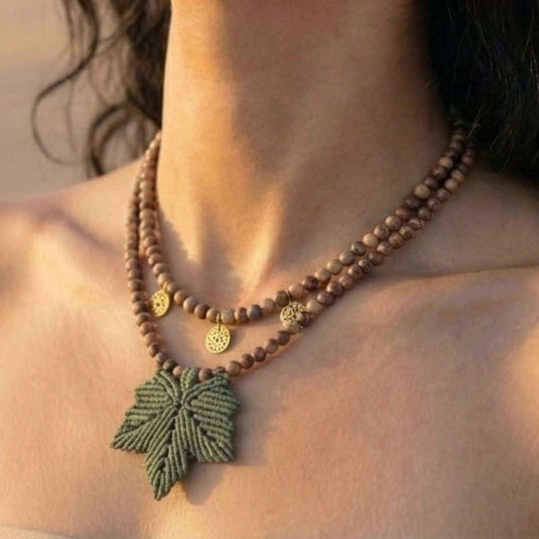 שרשרת 'אלה' ירוק מרווה