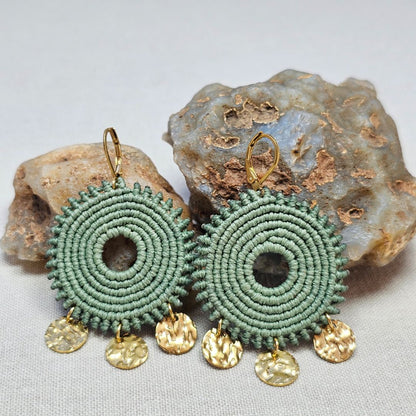 עגילי 'סהרה' ירוק מרווה