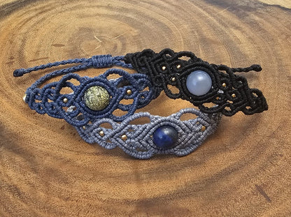 צמיד 'גאיה' - ג'ספר זברה, לאפיס לזולי, אוונטורין כחול