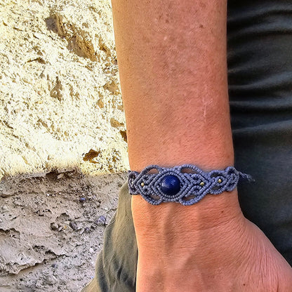 צמיד 'גאיה' - ג'ספר זברה, לאפיס לזולי, אוונטורין כחול